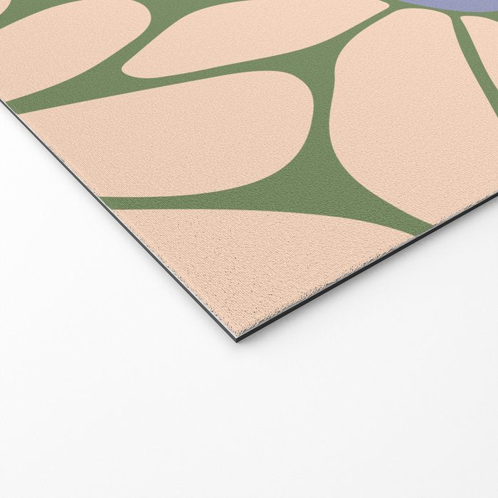 Big Daisy - Groovy Flower Green, Off-white and Blue Welcome Mat Gallery Image 2