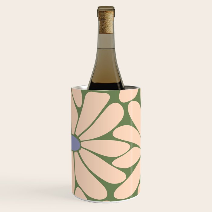 Big Daisy - Groovy Flower Green, Off-white and Blue Wine Chiller Gallery Image 1