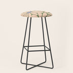 Big Daisy - Groovy Flower Green, Off-white and Blue Stool Gallery Image 1