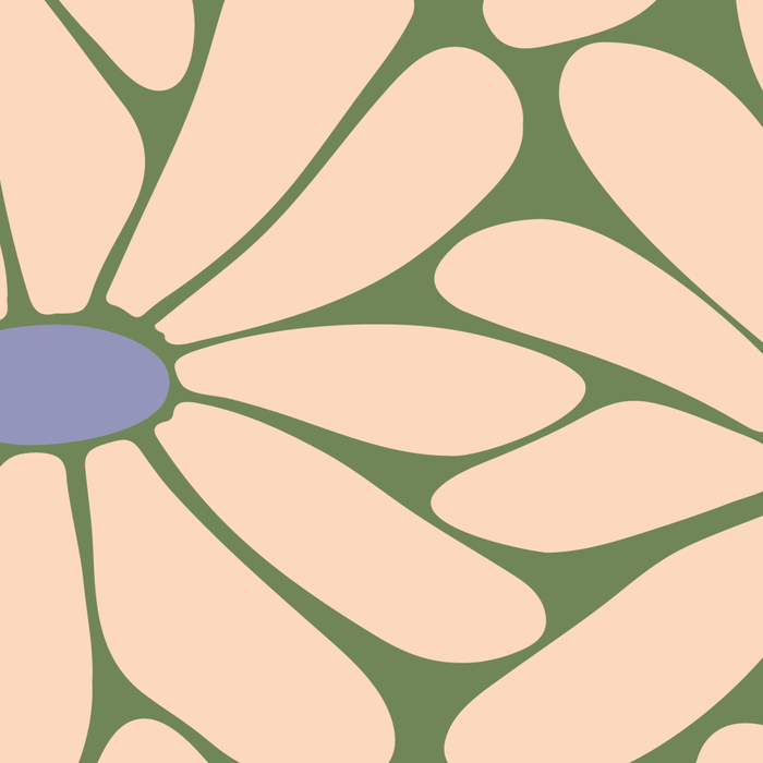 Big Daisy - Groovy Flower Green, Off-white and Blue Coffee Mug Gallery Image 2