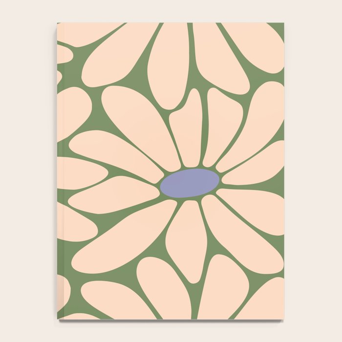 Big Daisy - Groovy Flower Green, Off-white and Blue Notebook Gallery Image 4