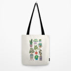 Art print of love for plants on a Ivory background Tote Bag Gallery Image 2