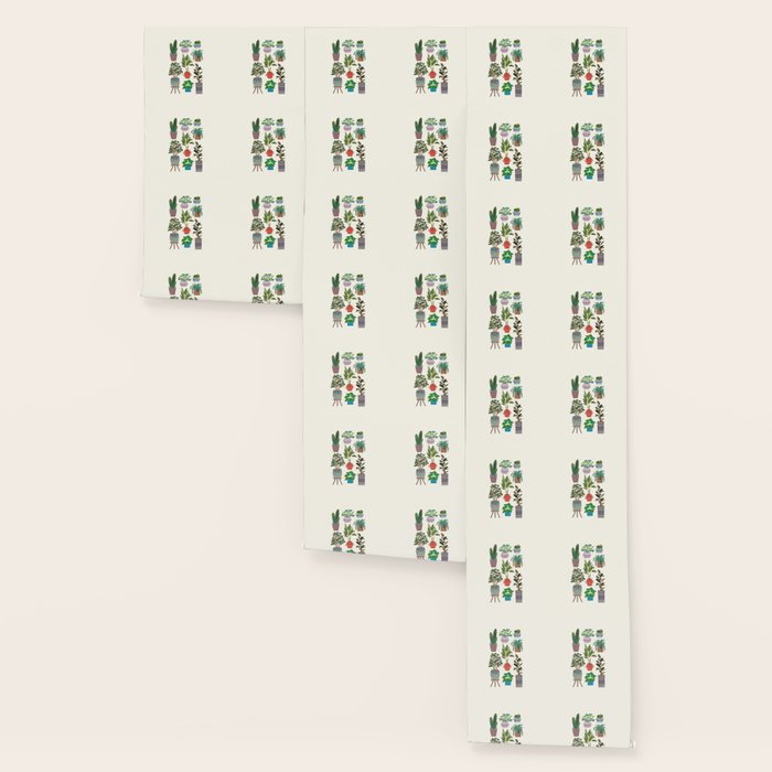 Art print of love for plants on a Ivory background Wallpaper Gallery Image 3