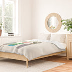 Art print of love for plants on a Ivory background Duvet Cover Gallery Image 2