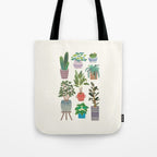 Art print of love for plants on a Ivory background Tote Bag Gallery Image 1