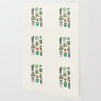 Art print of love for plants on a Ivory background Wallpaper Gallery Image 2