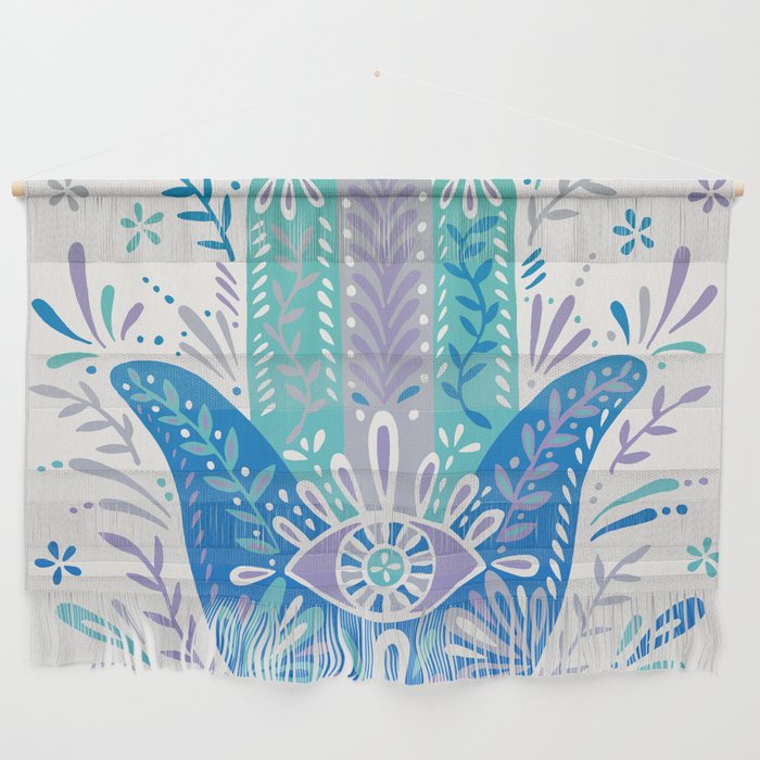 Hamsa Hand - Blue & Turquoise Palette Wall Hanging Gallery Image 1