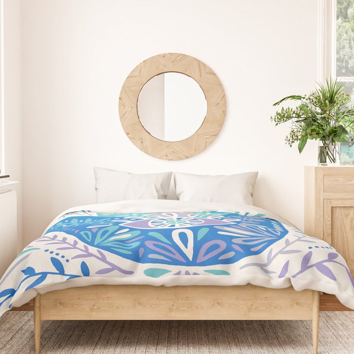 Hamsa Hand - Blue & Turquoise Palette Duvet Cover Gallery Image 3
