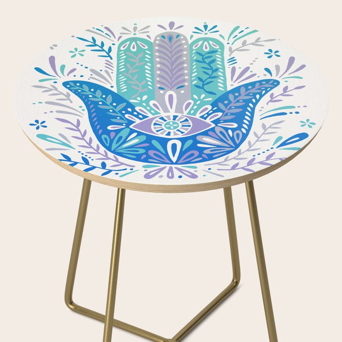 Hamsa Hand - Blue & Turquoise Palette Side Table Gallery Image 2