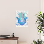 Hamsa Hand - Blue & Turquoise Palette Poster Gallery Image 2