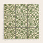 Green Op Art Vibes Wood Wall Art Gallery Image 1