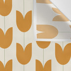 Spring Tulips V Orange Mid Century Flowers Wall Tapestry Gallery Image 3