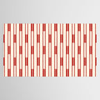 Minimalist Geometric Striped Geo Chain Vertical Pattern in Red and Cream Tablecloth Gallery Image 2