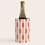 Minimalist Geometric Striped Geo Chain Vertical Pattern in Red and Cream Wine Chiller Gallery Image 2