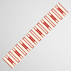 Minimalist Geometric Striped Geo Chain Vertical Pattern in Red and Cream Table Runner Gallery Image 3