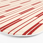 Minimalist Geometric Striped Geo Chain Vertical Pattern in Red and Cream Bath Mat Gallery Image 3