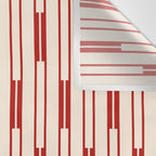 Minimalist Geometric Striped Geo Chain Vertical Pattern in Red and Cream Wall Tapestry Gallery Image 3