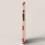 Minimalist Geometric Striped Geo Chain Vertical Pattern in Red and Cream iPhone Case Gallery Image 2