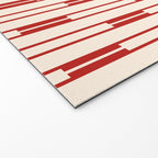 Minimalist Geometric Striped Geo Chain Vertical Pattern in Red and Cream Welcome Mat Gallery Image 2