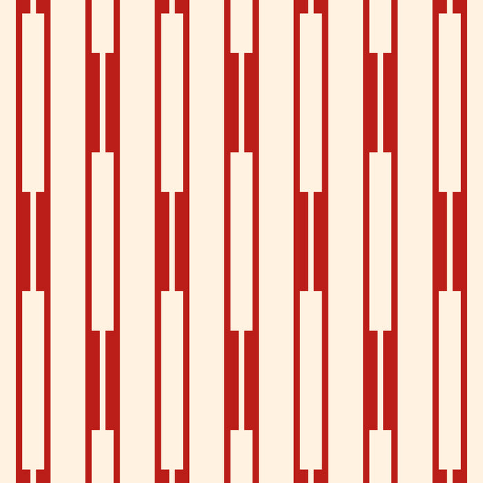 Minimalist Geometric Striped Geo Chain Vertical Pattern in Red and Cream Coffee Mug Gallery Image 2