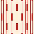 Minimalist Geometric Striped Geo Chain Vertical Pattern in Red and Cream Coffee Mug Gallery Image 2