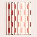 Minimalist Geometric Striped Geo Chain Vertical Pattern in Red and Cream Notebook Gallery Image 4