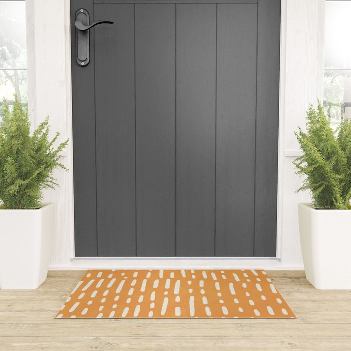 minimalist series: scandi lines, orange Welcome Mat Gallery Image 3