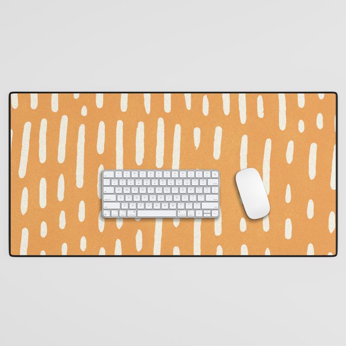 minimalist series: scandi lines, orange Desk Mat Gallery Image 1