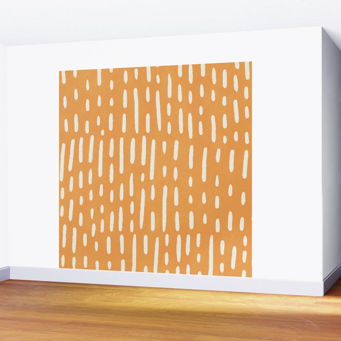 minimalist series: scandi lines, orange Wall Mural Gallery Image 2