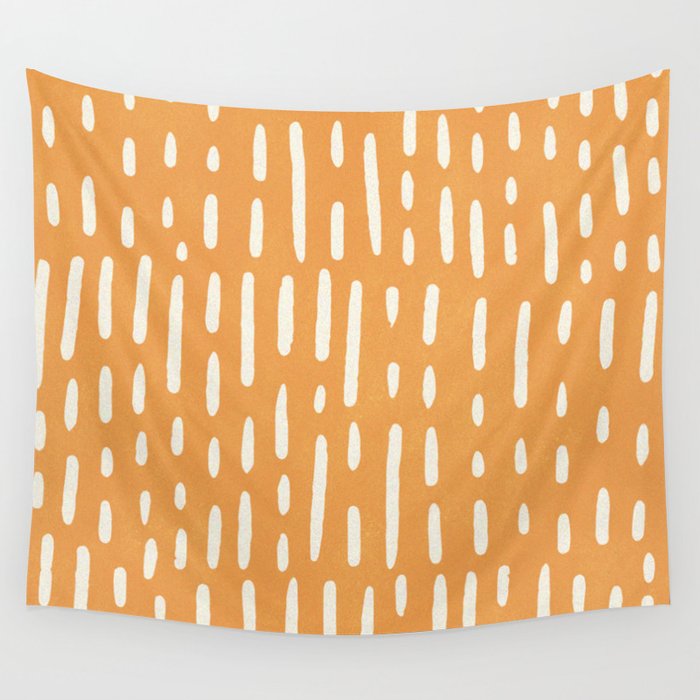 minimalist series: scandi lines, orange Wall Tapestry Gallery Image 4
