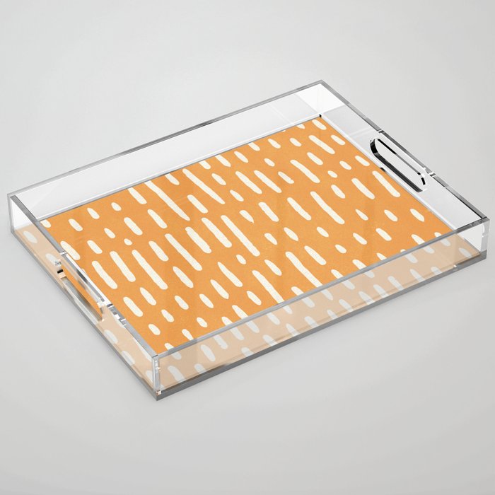 minimalist series: scandi lines, orange Acrylic Tray Gallery Image 1