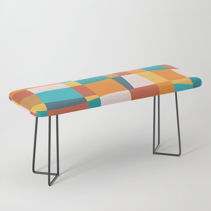 Geometric Checkered Prints Bench Gallery Image 1