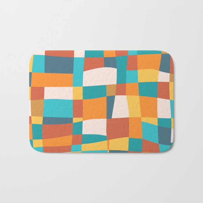 Geometric Checkered Prints Bath Mat Gallery Image 1