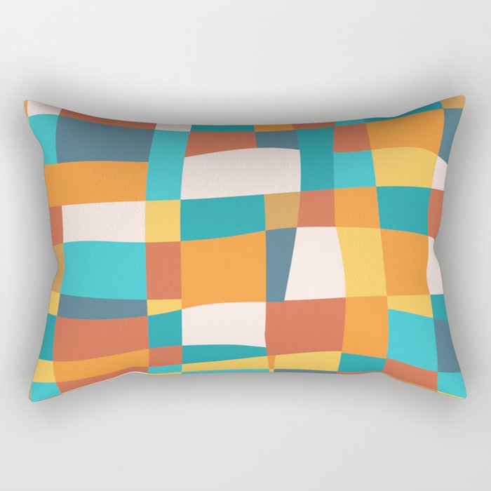 Geometric Checkered Prints Rectangular Pillow Gallery Image 2