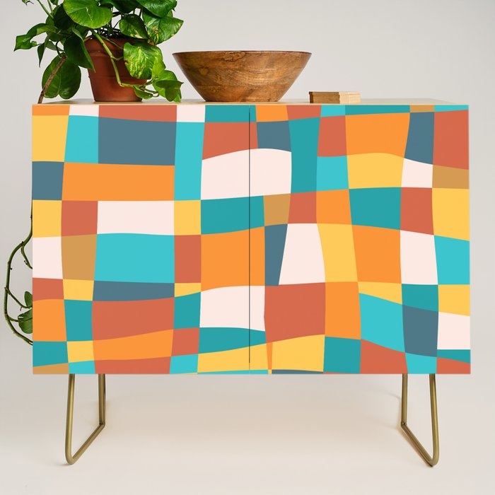 Geometric Checkered Prints Credenza Gallery Image 1
