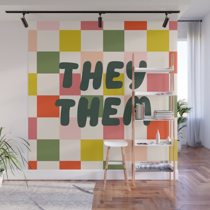They / Them Pronouns Wall Mural Gallery Image 1