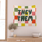They / Them Pronouns Wall Tapestry Gallery Image 2