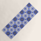 Checkered Daisies - Periwinkle Yoga Mat Gallery Image 1