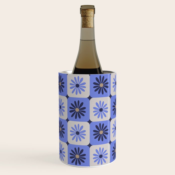 Checkered Daisies - Periwinkle Wine Chiller Gallery Image 2