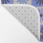 Checkered Daisies - Periwinkle Bath Mat Gallery Image 2