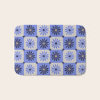 Checkered Daisies - Periwinkle Bath Mat Gallery Image 1