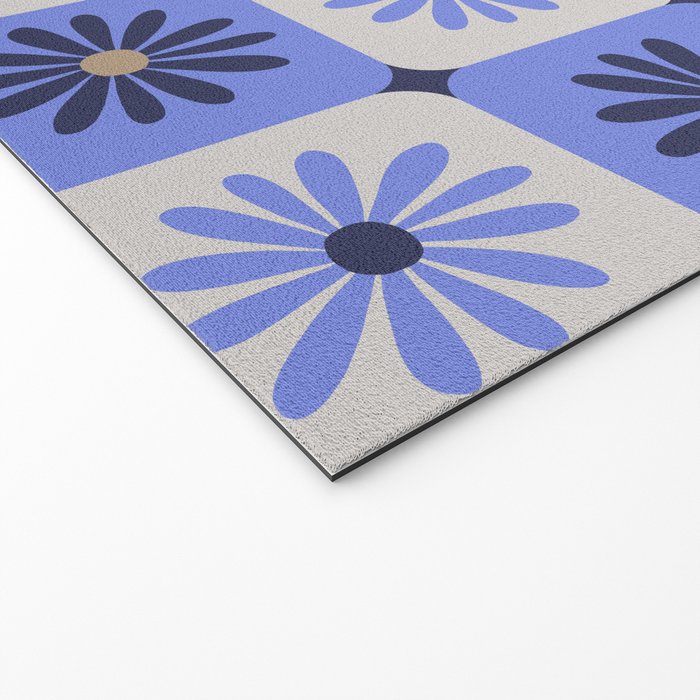 Checkered Daisies - Periwinkle Welcome Mat Gallery Image 2