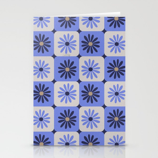 Checkered Daisies - Periwinkle Stationery Card Gallery Image 2