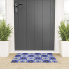Checkered Daisies - Periwinkle Welcome Mat Gallery Image 3