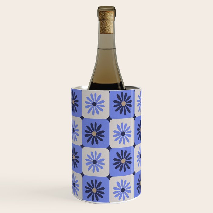 Checkered Daisies - Periwinkle Wine Chiller Gallery Image 3
