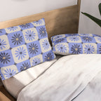 Checkered Daisies - Periwinkle Pillow Sham Gallery Image 2