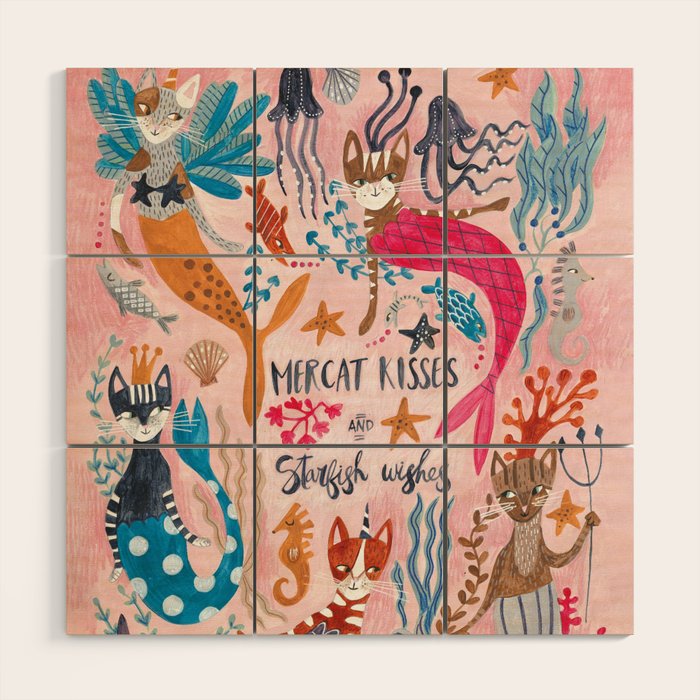 Mercats & Caticorns Wood Wall Art Gallery Image 1