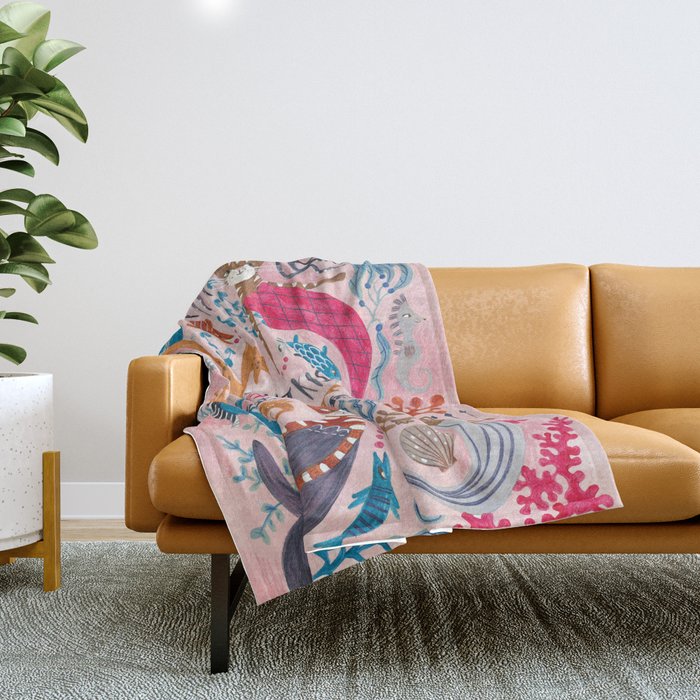 Mercats & Caticorns Throw Blanket Gallery Image 1