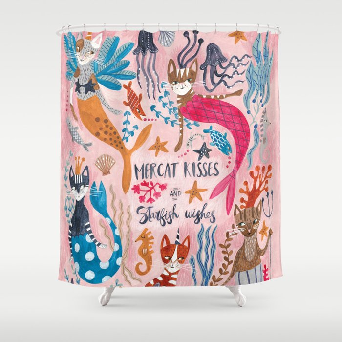 Mercats & Caticorns Shower Curtain Gallery Image 1