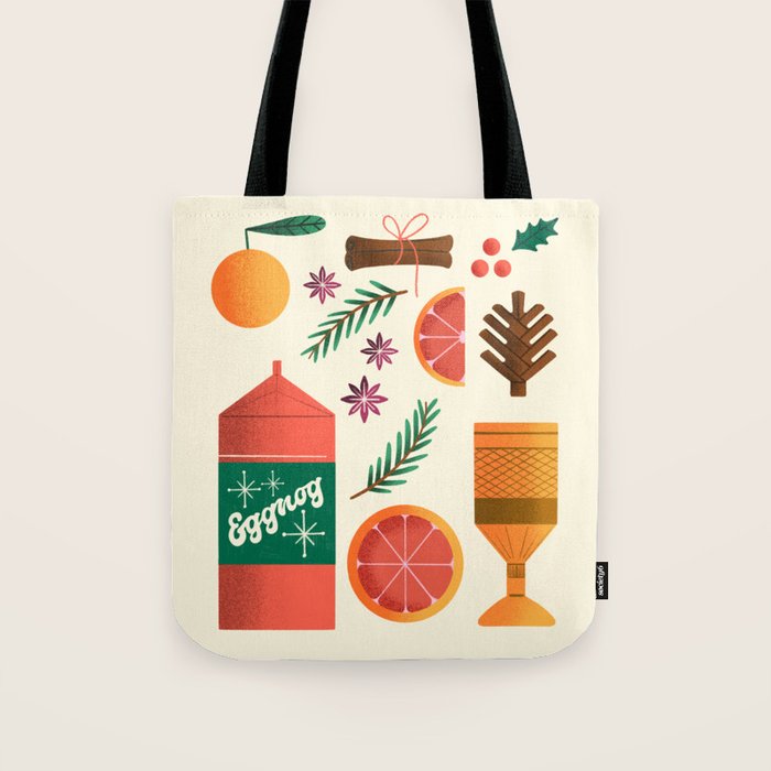Egg Nog and Holiday Aromatic Foods Still Life Tote Bag Gallery Image 1